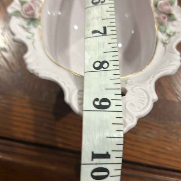 Vintage Lefton China Hand-Painted Flower Bud Vase 1186 and Candy Dish 1779 Set - Picture 14 of 17